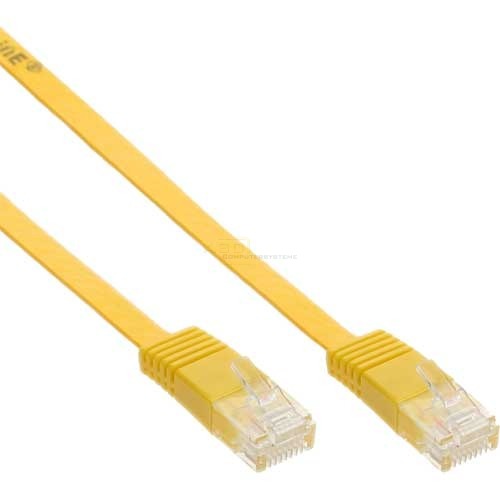 Patchkabel CAT6e U/UTP RJ45   2m gelb flach  Retail von InLine®