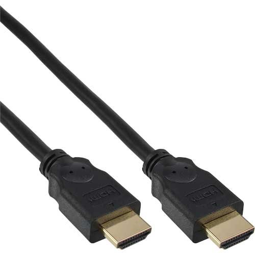 10er Set HDMI Kabel, High Speed HDMI® Cable, Stecker/Stecker, verg. Kontakte, schwarz, 2m von InLine