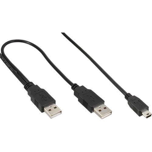 10er Set USB Mini-Y-Kabel, 2x Stecker A an Mini-B Stecker (5pol.), 1,0m von InLine