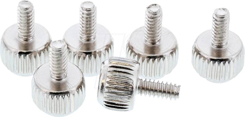 INL 77770A - Rändelschrauben, 6er-Pack silber von InLine