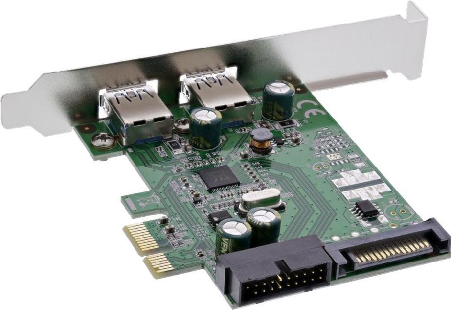 INLINE 76666E - USB-Adapter - PCIe 2.0 Low-Profile - USB 3.0 x 2 + USB 3.0 (intern) x 2 von InLine