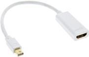 INLINE - Adapterkabel - Mini DisplayPort männlich zu HDMI weiblich - 15 cm - Dreifachisolierung - weiß - passiv, 4K Unterstützung von InLine