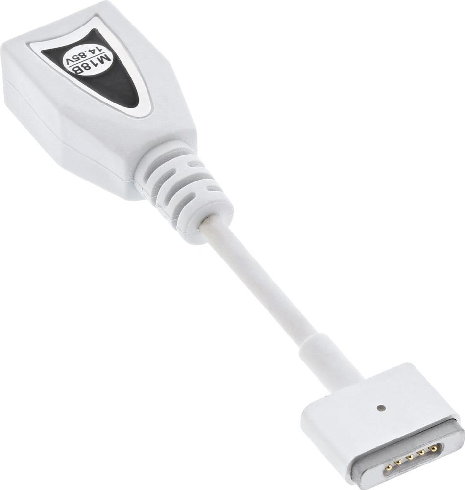 INLINE M18B - Adapter für Power Connector - MagSafe 2 (M) zu Gleichstromstecker (W) - 14.85 V - weiß von InLine