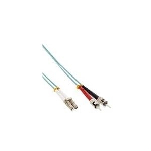 INLINE - Patch-Kabel - LC Multi-Mode (M) bis ST multi-mode (M) - 20 m - Glasfaser - Duplex - 50/125 Mikrometer - OM3 - halogenfrei - Türkis von InLine