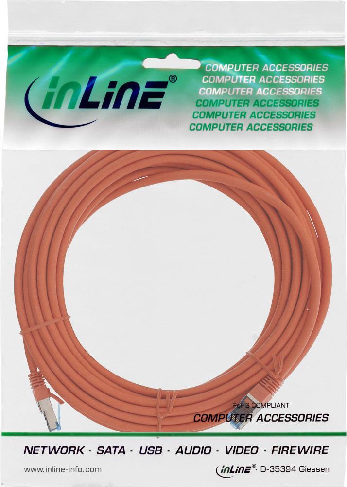 INLINE - Patch-Kabel - RJ-45 (M) zu RJ-45 (M) - 15 m - SFTP, PiMF - CAT 6a - halogenfrei - orange von InLine