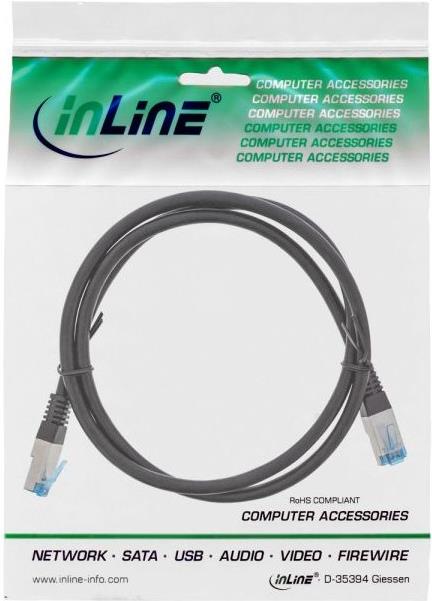 INLINE - Patch-Kabel - RJ-45 (M) zu RJ-45 (M) - 15 m - SFTP, PiMF - CAT 6a - im Freien, rund, verseilt - Schwarz von InLine