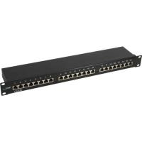 INLINE - Patch Panel - RJ-45 X 24 - Schwarz, RAL 9005 - 1U - 48.3 cm (19) von InLine