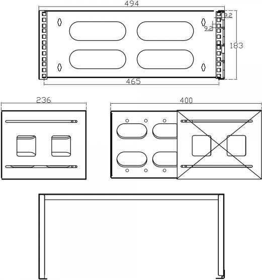 INTOS ELECTRONIC INLINE - Schrank - geeignet für Wandmontage - Deep Black, RAL 9005 - 4U - 48,3 cm (19) (19104A) von InLine