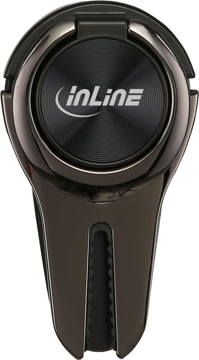 INLINE Smartclip 3in1 - Kfz-Halterung/Fingerhalter/Standfuß für Handy - Schwarz von InLine