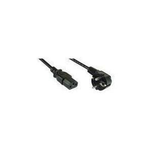 INLINE - Stromkabel - CEE 7/7 (SCHUKO) (M) bis IEC 320 EN 60320 C13 - 3 m - 90° Stecker - Schwarz von InLine