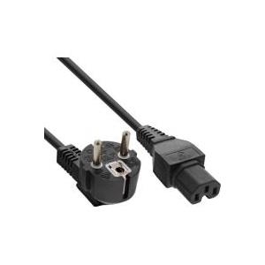 INLINE - Stromkabel - IEC 320 EN 60320 C15 (M) bis CEE 7/7 (SCHUKO) (M) - 2 m - Winkelverbinder, nach unten - Schwarz von InLine