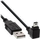 INLINE - USB-Kabel - USB (M) gerade zu Mini-USB, Typ B (M) nach unten abgewinkelt - USB 2.0 - 30 cm - Schwarz von InLine