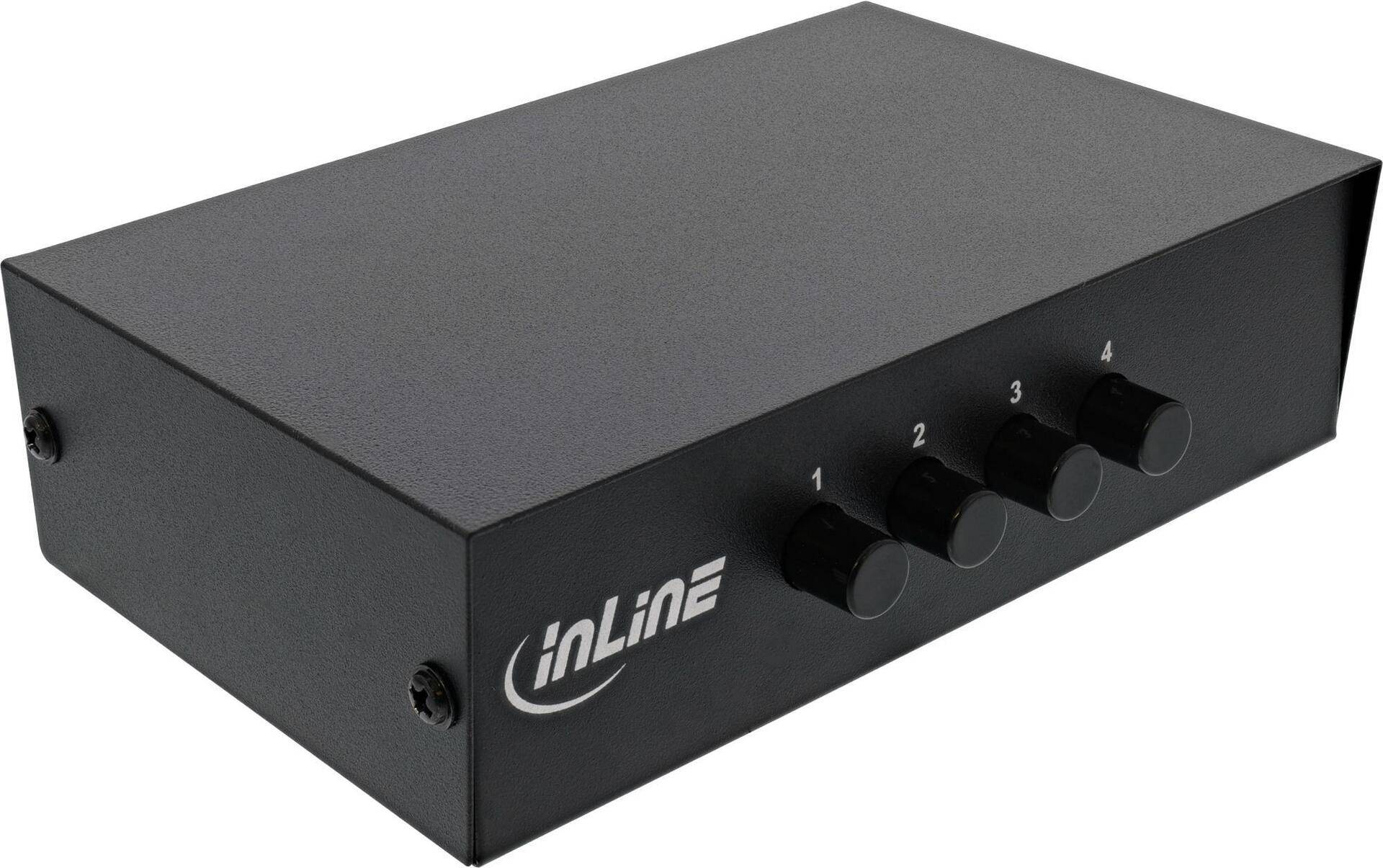 INLINE - Video/Audio-Schalter - 4 x Composite Video/Audio - Desktop von InLine