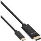 INLINE - Video- / Audiokabel - HDMI / USB - USB-C (M) bis HDMI (M) - 1 m - Schwarz - 4K Unterstützung von InLine