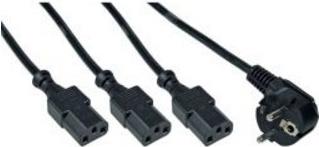INLINE Y-cable - Stromkabel - CEE 7/7 zu IEC 60320 C13 - 3 m - Schwarz von InLine