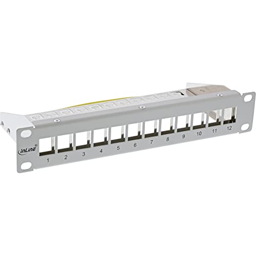 InLine® 10" Patchpanel Leerblech 12-Fach, für Keystone Module, 1HE, RAL 7035 grau von InLine