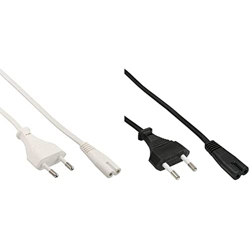 InLine® 16603W Netzkabel, Netzstecker auf Euro 8 C7 Stecker, weiß, 0,3m & ® 16654O Netzkabel, Netzstecker auf Euro 8 C7 Stecker, 0,3m von InLine