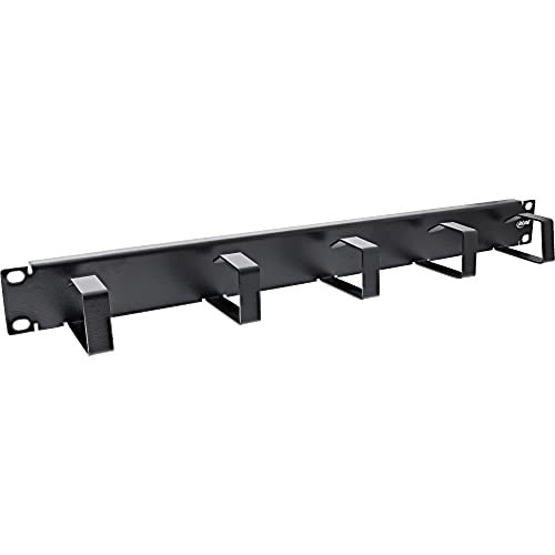InLine® 19" Kabelführungspanel, 5 kleine Bügel, RAL 9005, schwarz von InLine