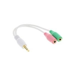 InLine® Audio Head-Set Adapterkabel, 3,5mm Klinke Stecker 4pol. an 2x 3,5mm Klinke Buchse, 0,15m (99302W) von InLine