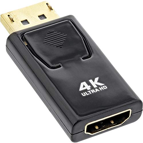 InLine® DisplayPort Adapter, DisplayPort Stecker auf HDMI Buchse, 4K/60Hz, mit Audio, schwarz von InLine