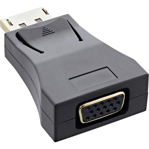 InLine® DisplayPort Konverter, DisplayPort Stecker auf VGA Buchse, FullHD/60Hz, schwarz/Gold von InLine