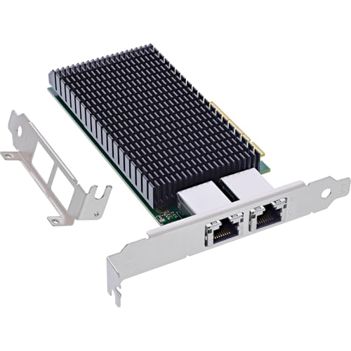InLine® Dual 10-Gigabit Netzwerkkarte, 2X RJ45 10Gb/s, PCIe x8, 10 GBASE-T Ethernet LAN Controller, ab Win 7, Server 2008, Linux 2.6, inkl. Low Profile Slotblech, 51128A von InLine
