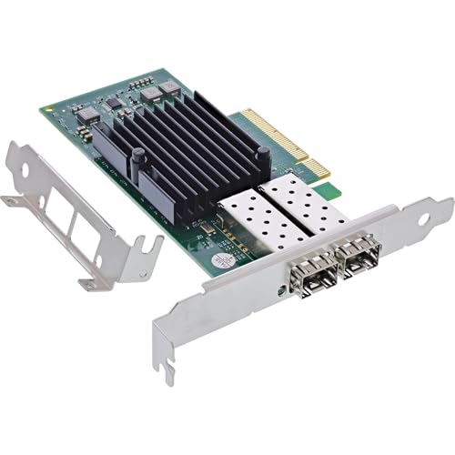 InLine® Dual 10-Gigabit Netzwerkkarte, 2X SFP+, PCIe x8, 10 GBASE-T Ethernet LAN Controller, ab Win 7, Server 2008, Linux 2.6 inkl. Low Profile Slotblech, 51131A von InLine