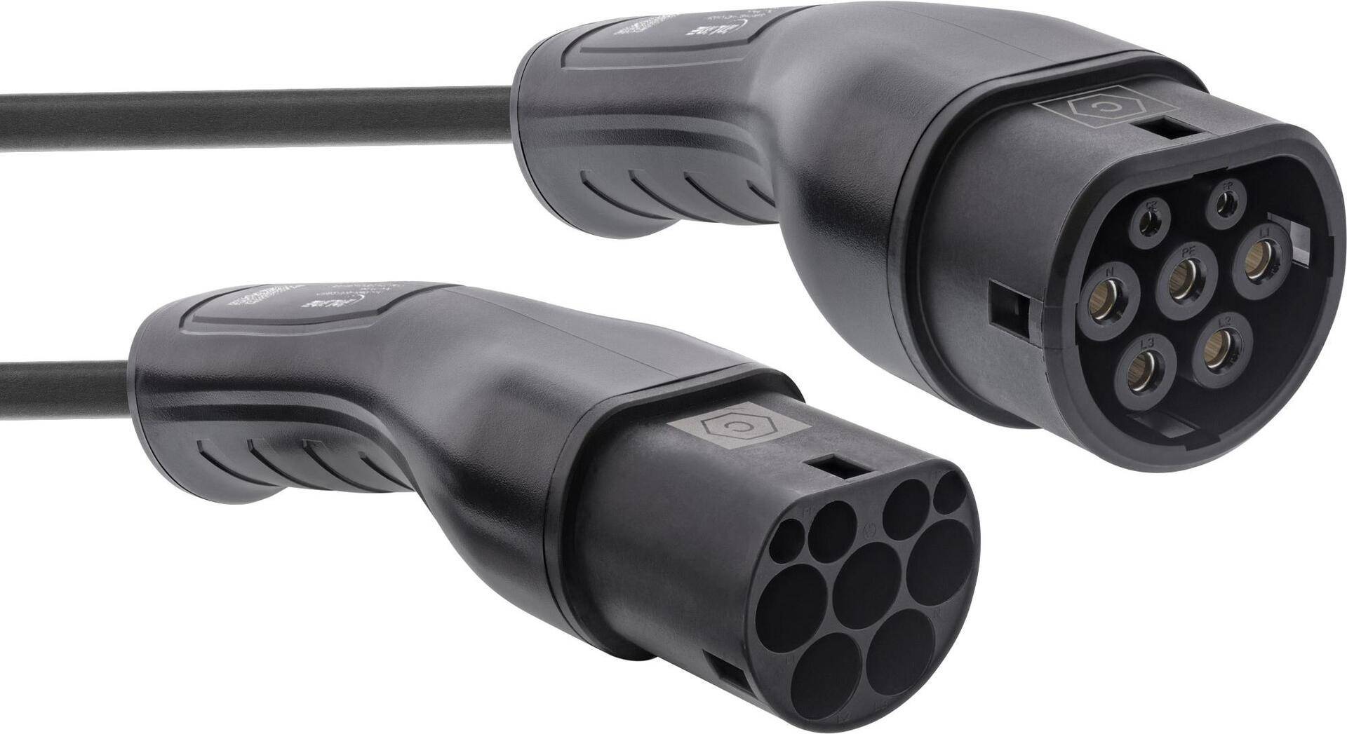InLine® EV Spiral-Autoladekabel 11kW Typ2, 3-phasig, 7,5m (16277S) von InLine