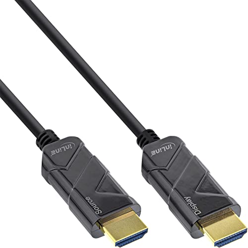 InLine® HDMI AOC Kabel, Ultra High Speed HDMI Kabel, 8K4K, schwarz, 100m von InLine
