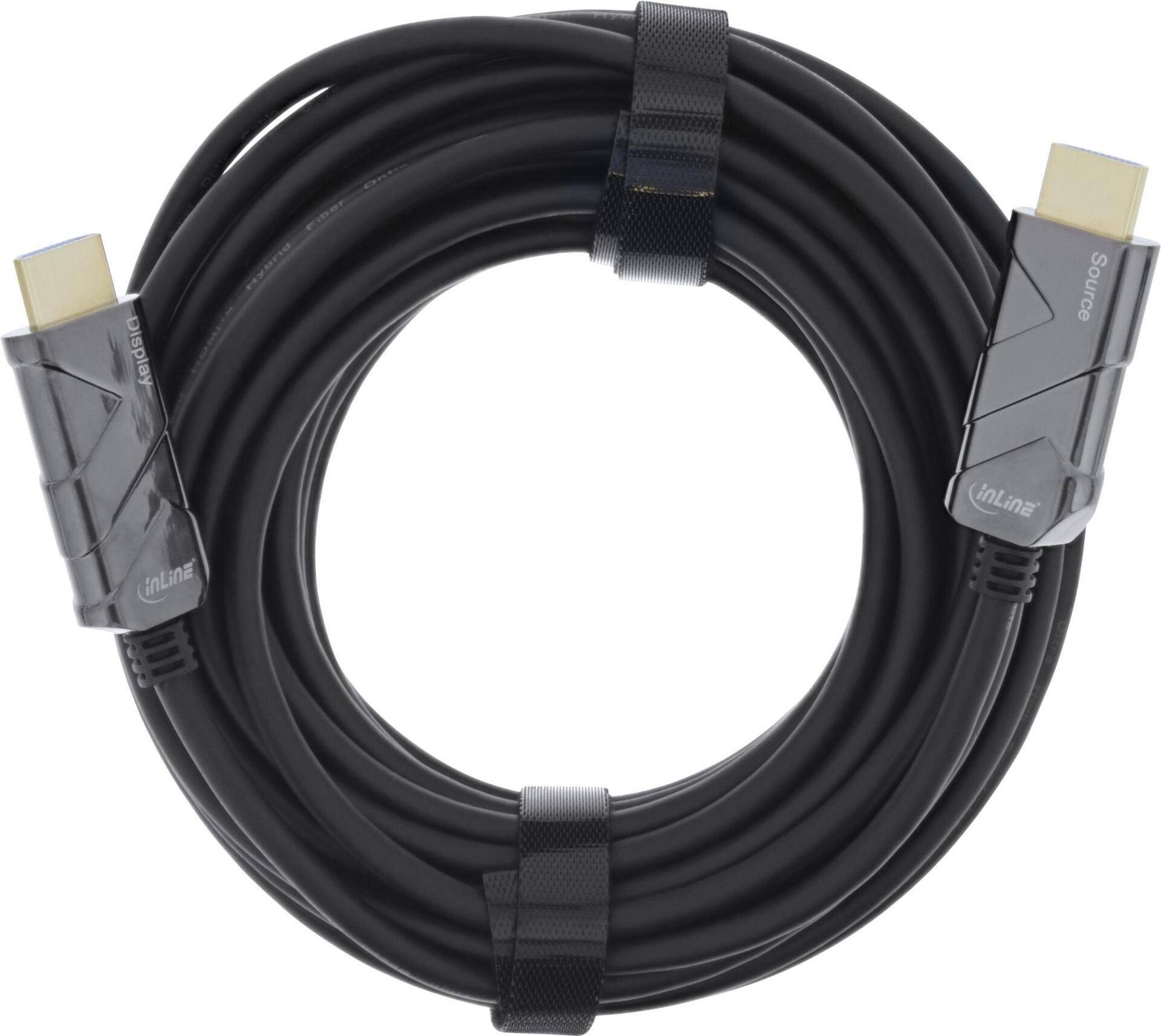 InLine® HDMI AOC Kabel, Ultra High Speed HDMI Kabel, 8K4K, schwarz, 80m (17980I) von InLine