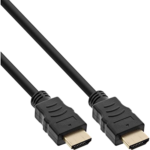 InLine® HDMI Kabel, HDMI-High Speed mit Ethernet, Stecker/Stecker, schwarz/Gold, 2m von InLine