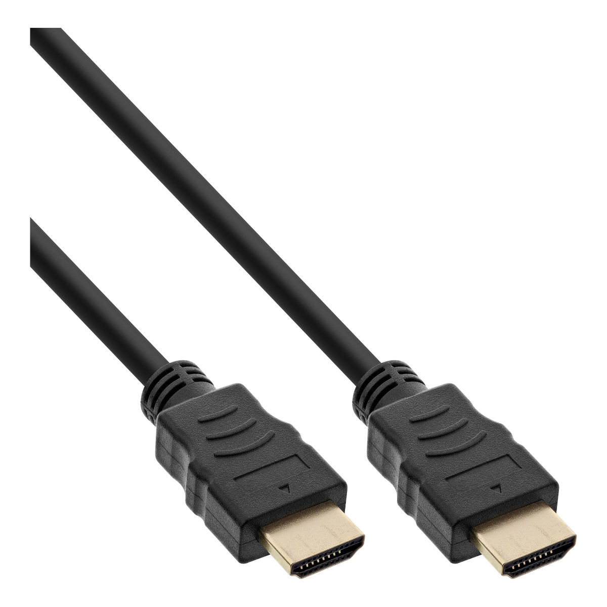 InLine® HDMI Kabel, HDMI-High Speed mit Ethernet Stecker / Stecker, schwarz / gold, 1m von InLine