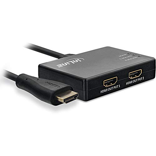 InLine® HDMI Splitter/Verteiler, 2-Fach, 4K/60Hz, mit integriertem Kabel 0,5m von InLine