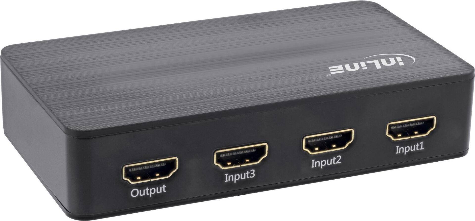 InLine - Video/Audio-Schalter - 3 x HDMI - Desktop (65018) von InLine