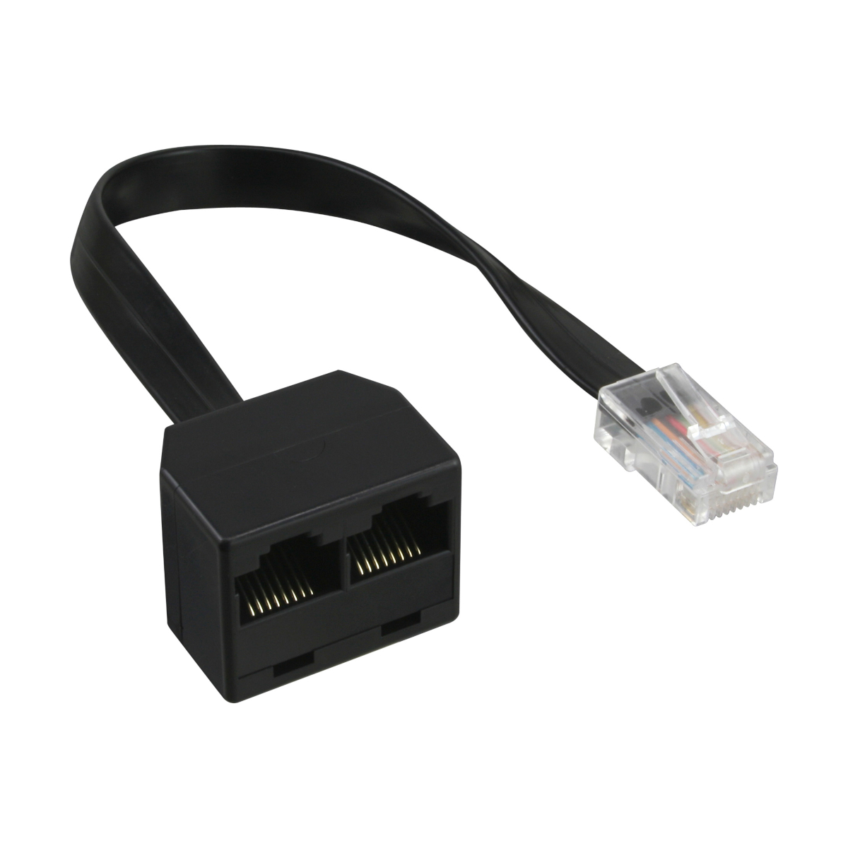 InLine® ISDN Verteiler 1x RJ45 St an 2x RJ45 Bu, (8P8C) mit 15cm ohne Endwiderstände von InLine