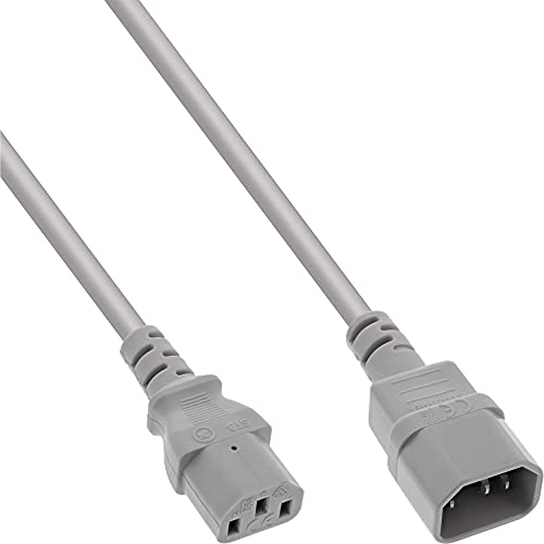 InLine® Kaltgeräteverlängerung, C13 auf C14, grau, 0,75m von InLine