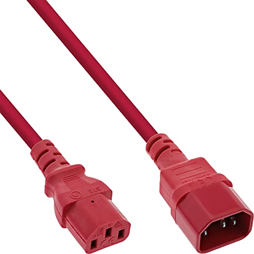 InLine® Kaltgeräteverlängerung, C13 auf C14, rot, 0,75m von InLine