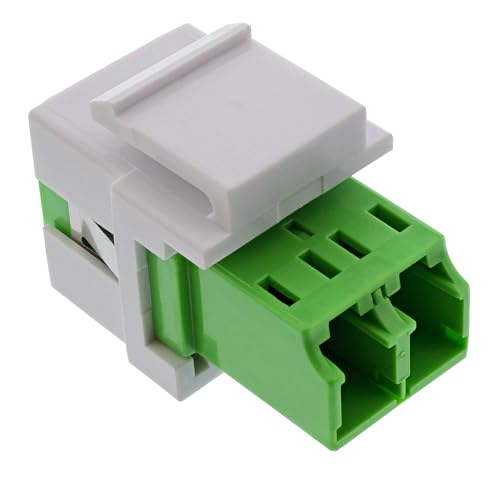 InLine® LWL Kupplung Keystone Snap-in, LC/LC Duplex, Singlemode, Keramik, weiß/grün, 89988G von InLine