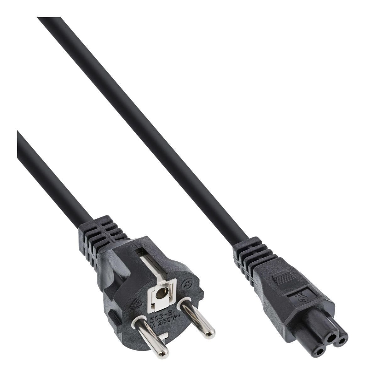 InLine® Netzkabel für Notebook, 3pol Kupplung, schwarz, 1,8m von InLine