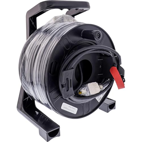 InLine® Netzwerk-Kabeltrommel Outdoor Cat.6A, 50m, RJ45 HARTING IP67, S/FTP PUR, PoE++ tauglich, schwarz, 78593H von InLine