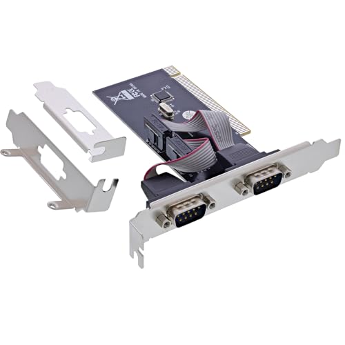 InLine® PCI Schnittstellenkarte, 2X 9pol seriell, RS232, CH351Q, hohe Übertragungsrate, kompatibel mit Windows und Linux, einfache Installation, 66636A von InLine
