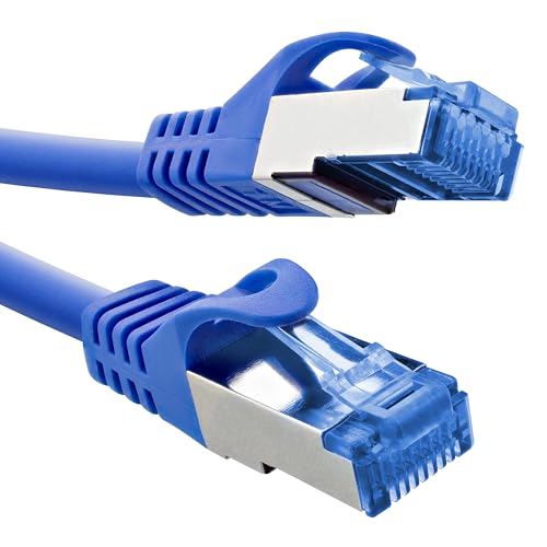 InLine® Patchkabel, Cat.6A, S/FTP, TPE (LSZH), CCA, PoE, LAN, Ethernet, Netzwerk Kabel, RJ45 Gigabit, blau, 0,5m, 72655B von InLine