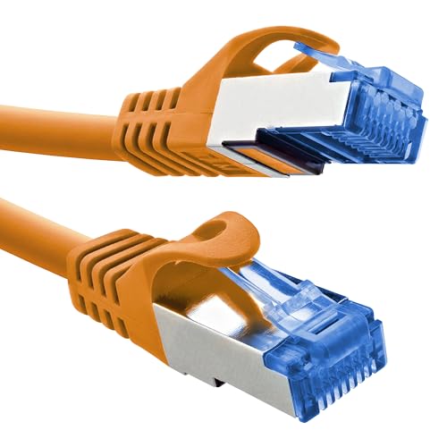 InLine® Patchkabel, Cat.6A, S/FTP, TPE (LSZH), CCA, PoE LAN, Ethernet, Netzwerk Kabel, RJ45 Gigabit, orange, 0,5m, 72655O von InLine