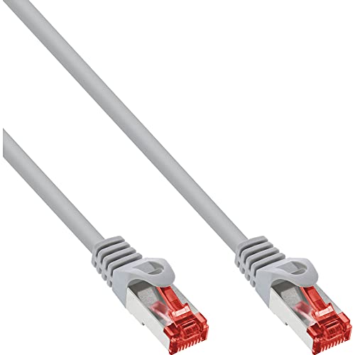 InLine® Patchkabel, S/FTP (PiMf), Cat.6, 250MHz, halogenfrei, Kupfer, grau, 0,5m von InLine