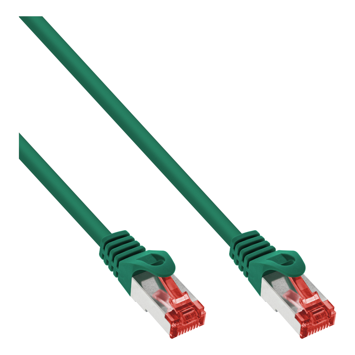 InLine® Patchkabel, S/FTP (PiMf), Cat.6 250MHz, PVC, Kupfer, grün, 1m von InLine