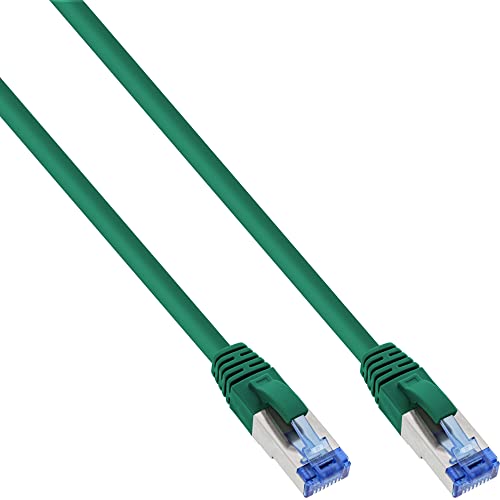 InLine® Patchkabel, S/FTP (PiMf), Cat.6A, 500MHz, halogenfrei, Kupfer, grün, 0,25m von InLine