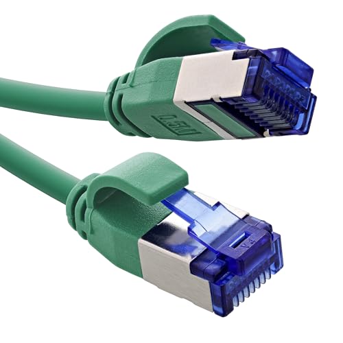 InLine® Patchkabel Slim, Cat.6A, S/FTP, TPE (LSZH) flexibel, PoE, Kupfer (CU), LAN, Ethernet, Netzwerk Kabel, RJ45 Gigabit, grün, 30m, 74930G von InLine