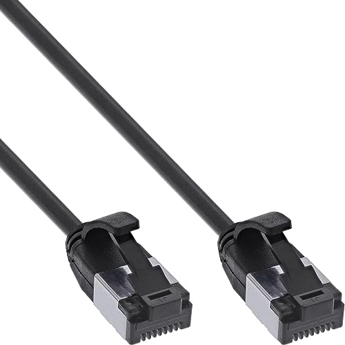 InLine® Patchkabel slim, U/FTP, Cat.8.1, TPE halogenfrei, schwarz, 1m von InLine