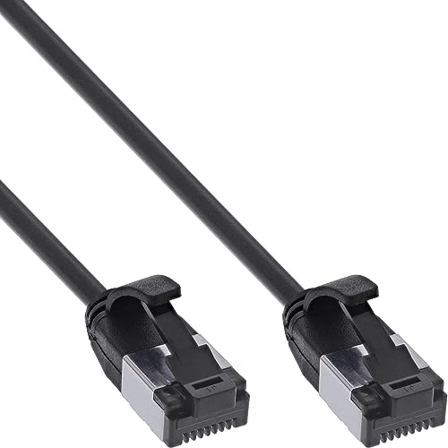 InLine® Patchkabel slim, U/FTP, Cat.8.1, TPE halogenfrei, schwarz, 1m von InLine