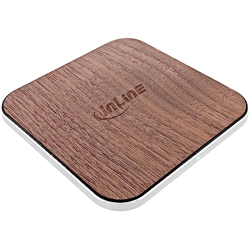 InLine® Qi woodcharge, Wireless Fast Charger, Smartphone kabellos Laden, 5/7,5/10W/15W, Typ-C von InLine